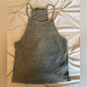 Brandy Melville Gray Ribbed Tank Top
